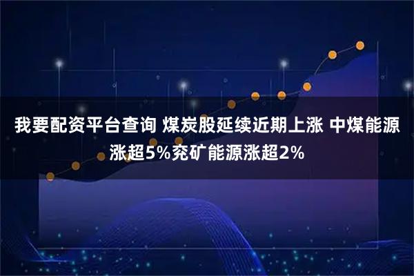 我要配资平台查询 煤炭股延续近期上涨 中煤能源涨超5%兖矿能源涨超2%